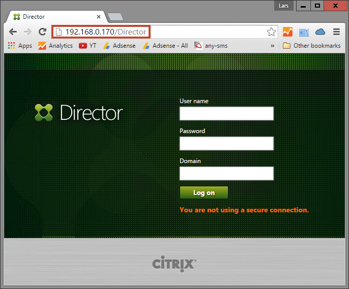 Citrix Director Webinterface