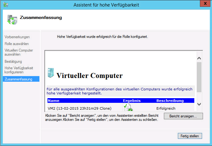 Hyper-V-VM nachträglich hochverfügbar machen