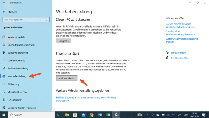 UEFI Start wählen Windows 10